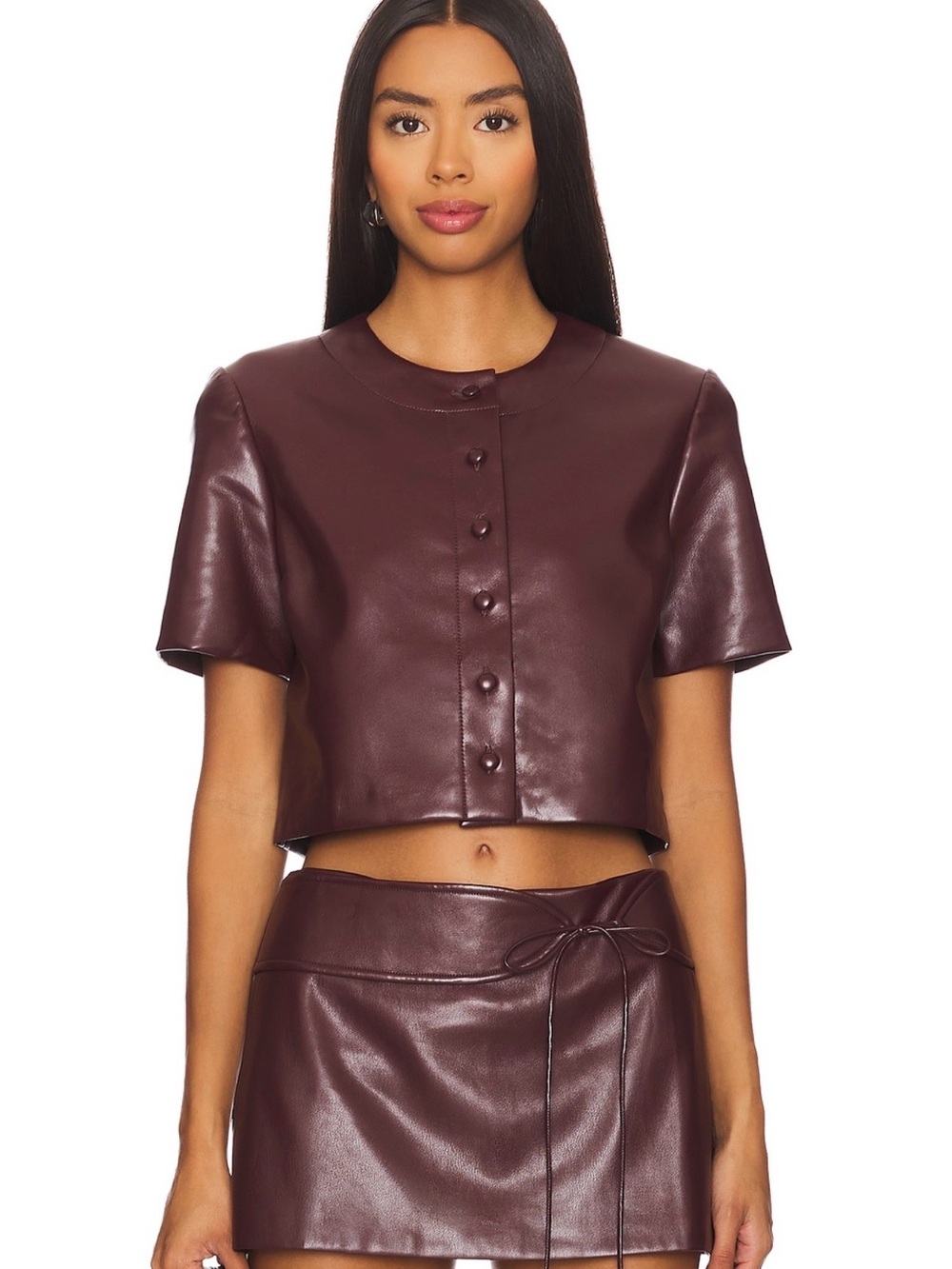 Amanda Uprichard Burgundy leather top (never worn)